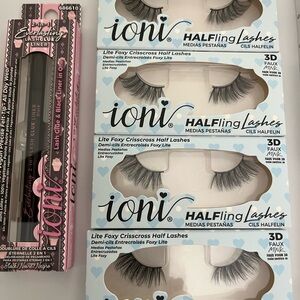 IONI 3D Light Foxy Crisscross Lashes- Set of 4-Pairs of lashes & 1-Eyeliner pen